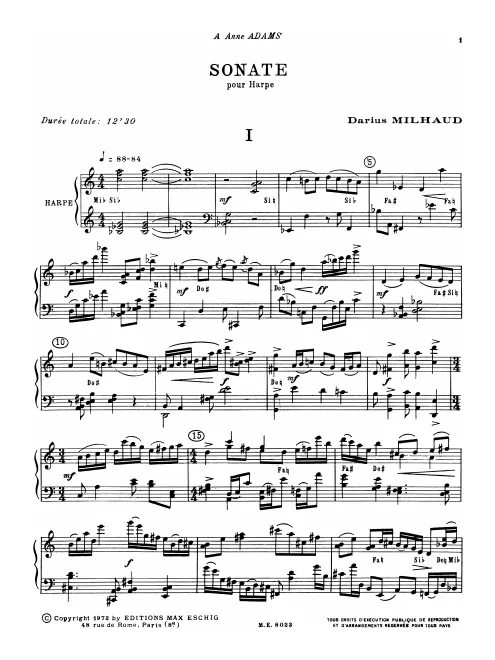 First page of Harp Sonata