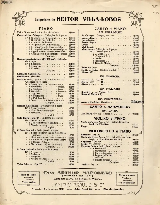 First page of Amor y perfidia