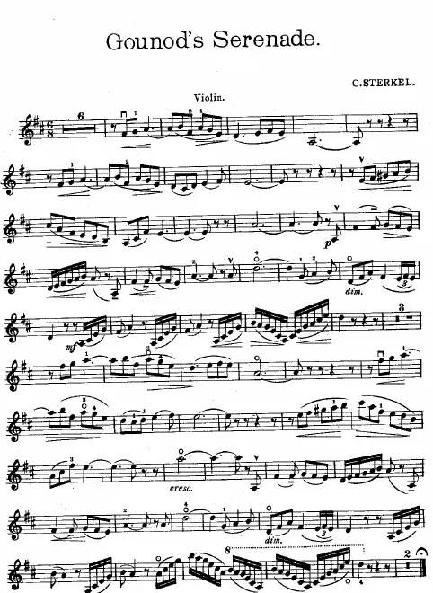 First page of Sérénade