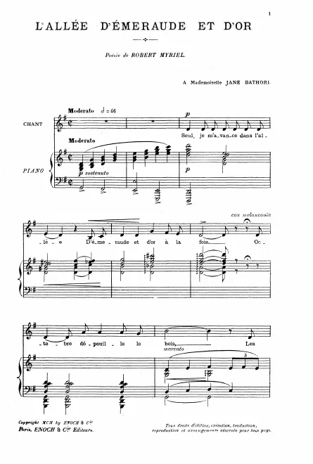 First page of L'allée d'émeraude et d'or