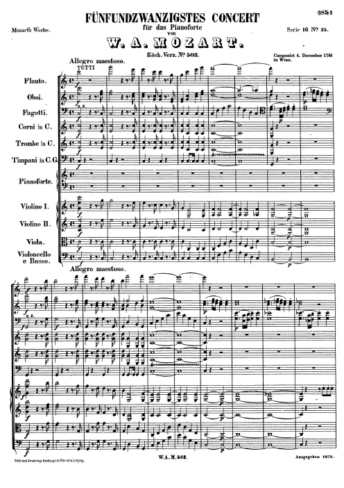 First page of Piano Concerto No.25