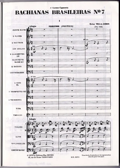 First page of Bachianas brasileiras No.7