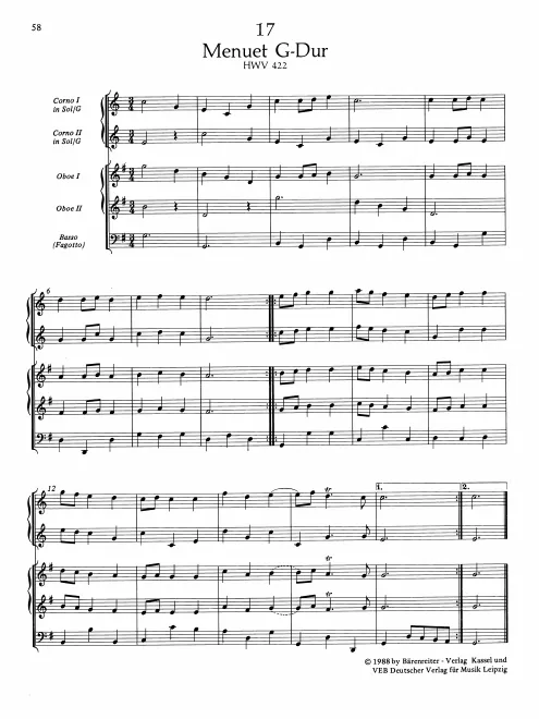 First page of Minuet in G major