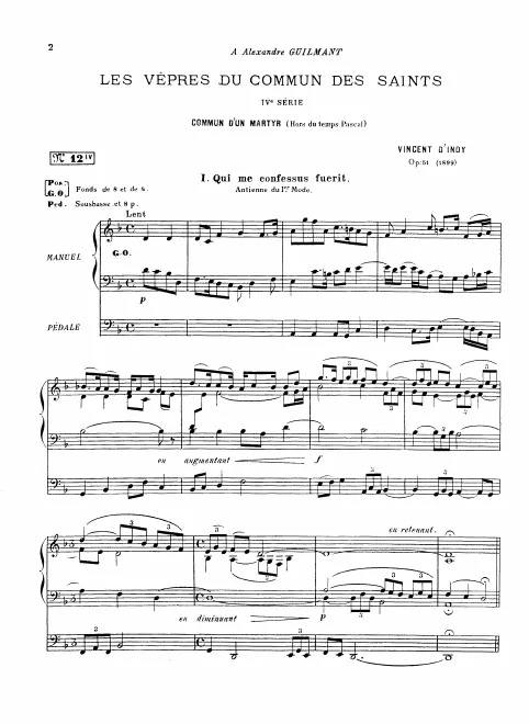 First page of Vêpres du commun des martyrs, Op.51
