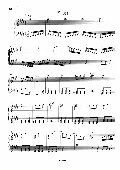 First page of Keyboard Sonata in E major