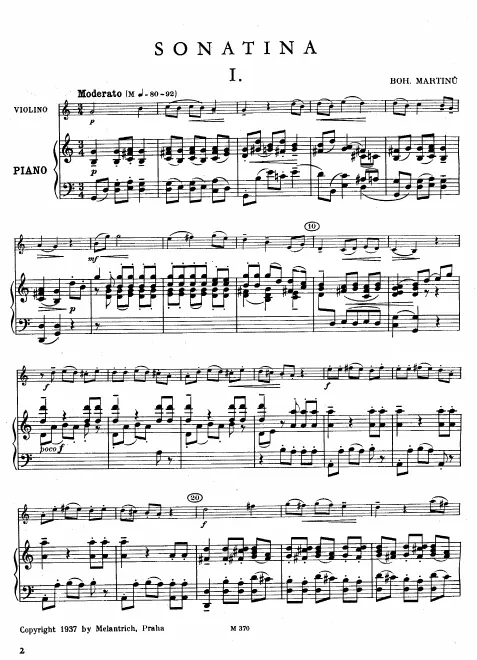 First page of Sonatina