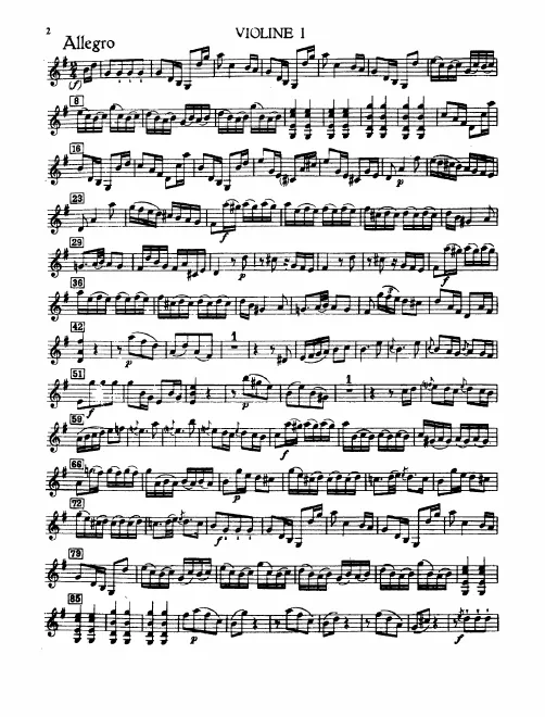 First page of Sinfonia in G Major