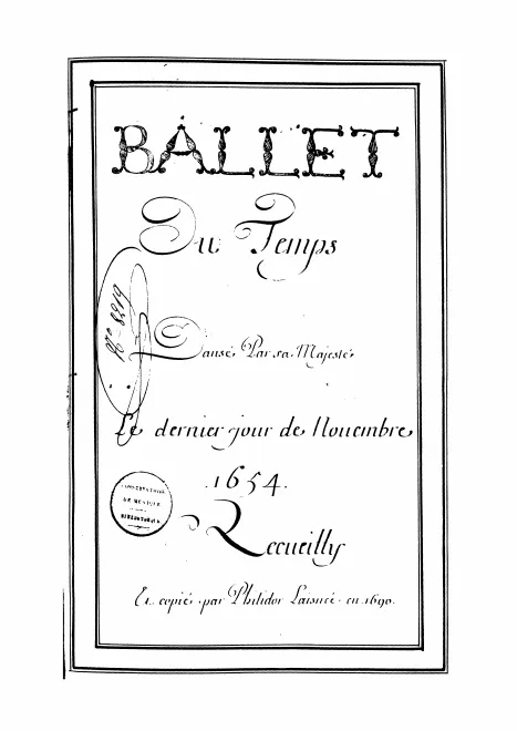 First page of Ballet du Temps
