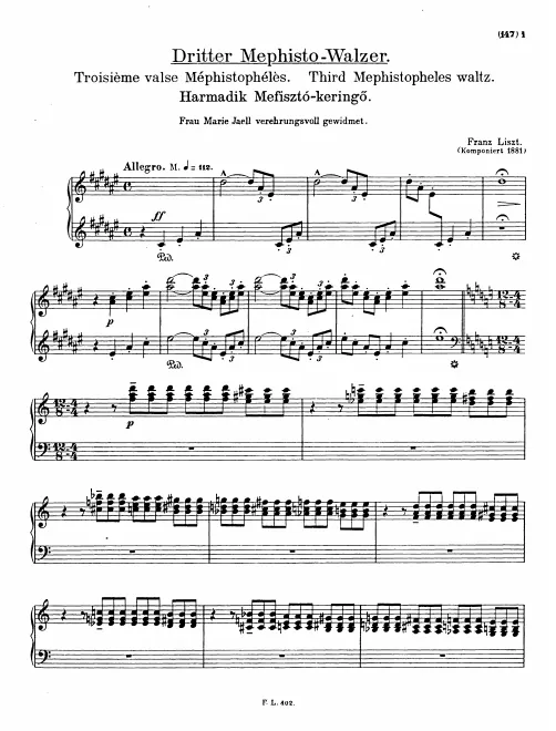 First page of Mephisto Waltz No.3
