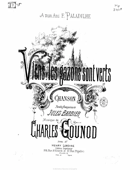 First page of Viens, les gazons sont verts