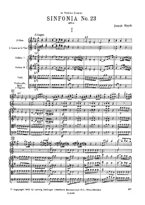 First page of Symphony No.23 in G major