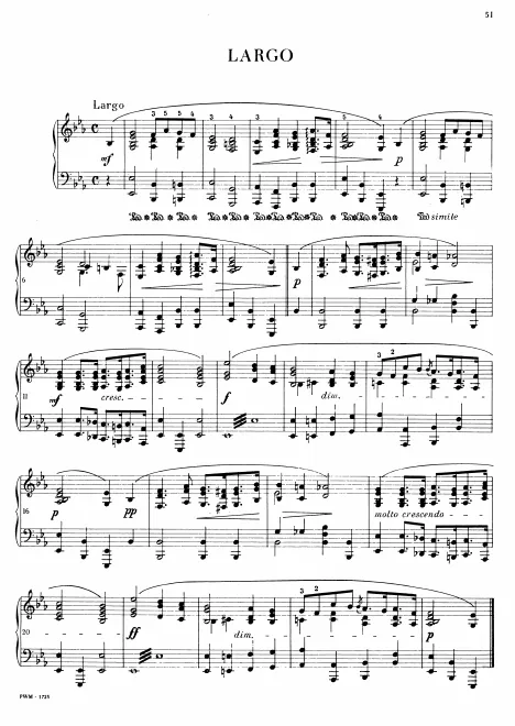 First page of Largo in E-flat major