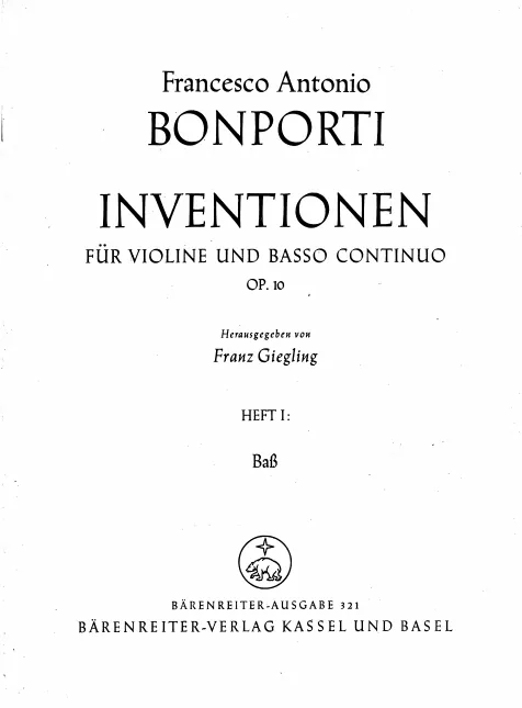 First page of Invention in B minor, BWV Anh.173