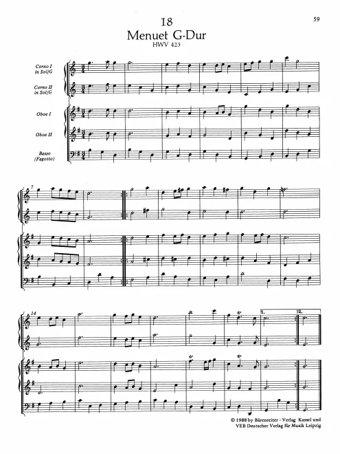 First page of Minuet in G major