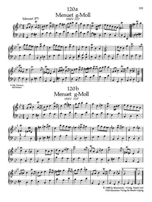 First page of Minuet in G minor