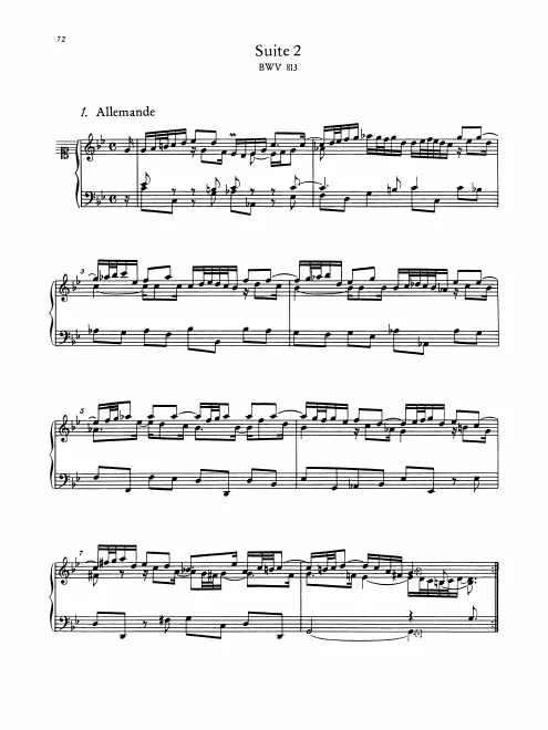 First page of French Suite No.2 in C minor