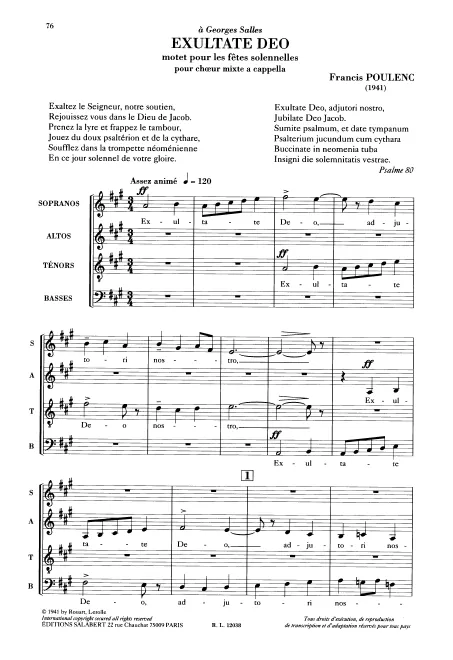 First page of Exultate Deo