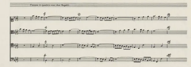First page of Double Canon for 4 Voices