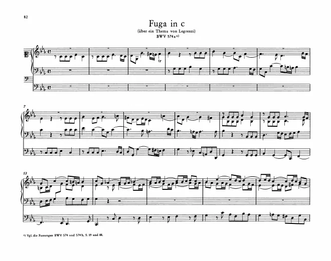First page of Fugue on a Theme by Giovanni Legrenzi