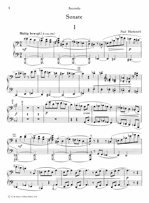 First page of Sonata for Piano, 4 Hands