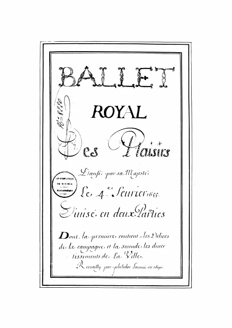 First page of Ballet des plaisirs
