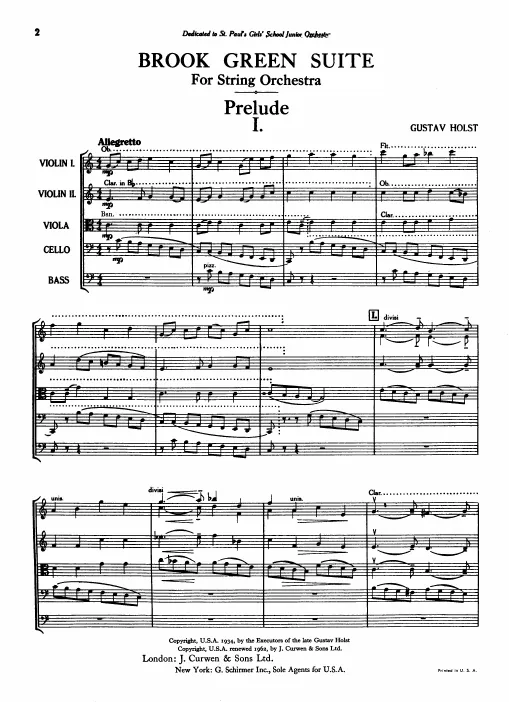 First page of Brook Green Suite