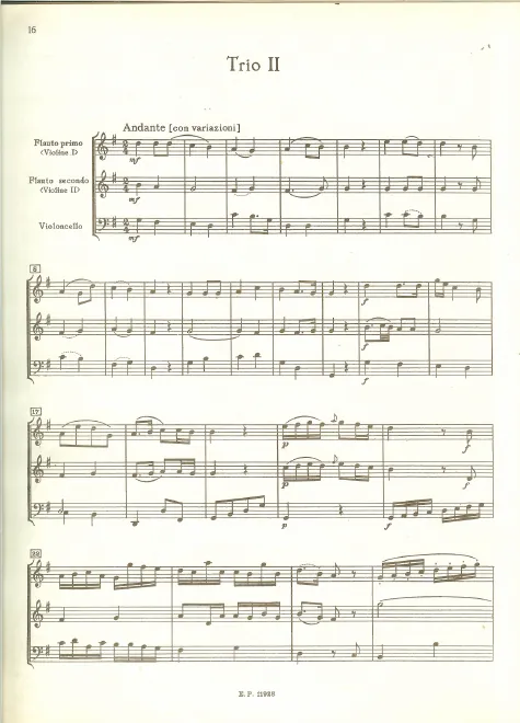 First page of Divertimento in G major, Hob.IV:2