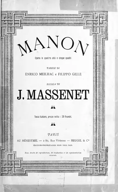 First page of Manon