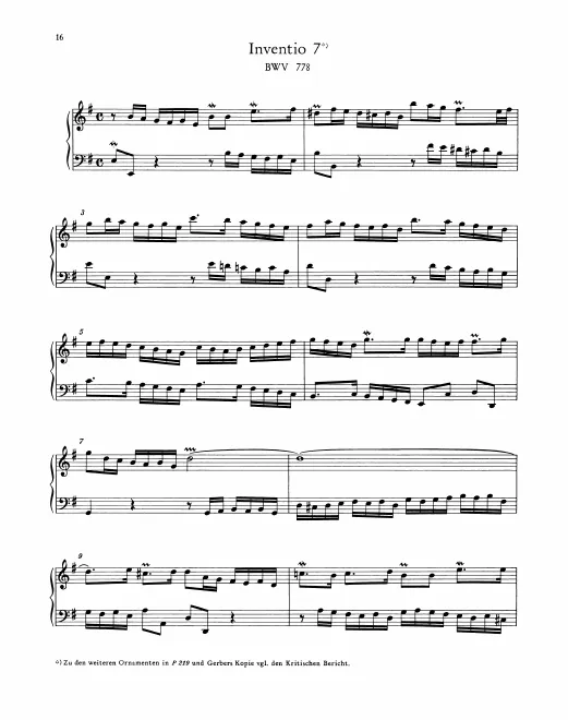First page of Invention in E minor