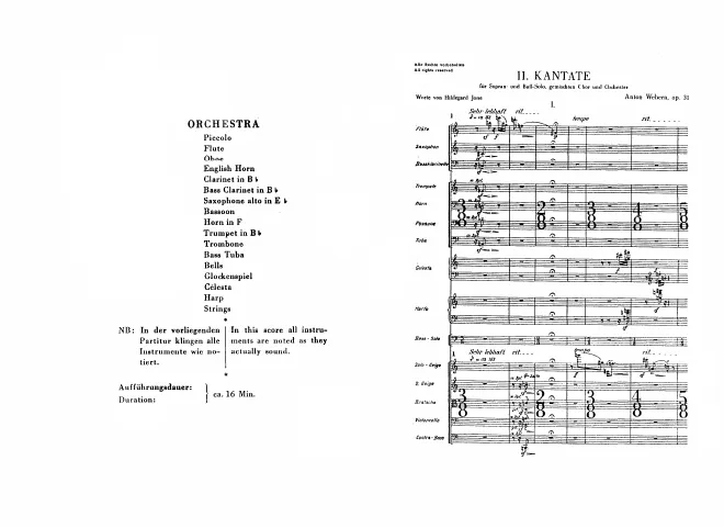 First page of Zweite Kantate für Sopran Solo, Baß Solo, Gemischter Chor und Orchester