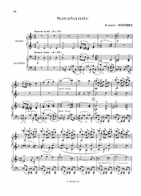 First page of Sarabande de 'L'éventail de Jeanne'