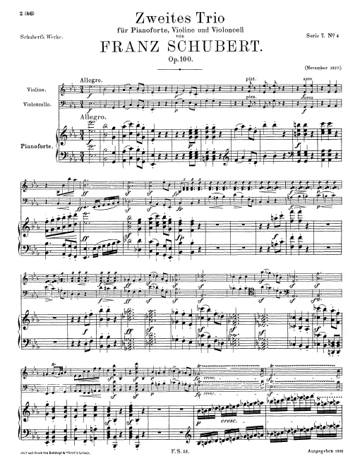 First page of Piano Trio in E-flat major