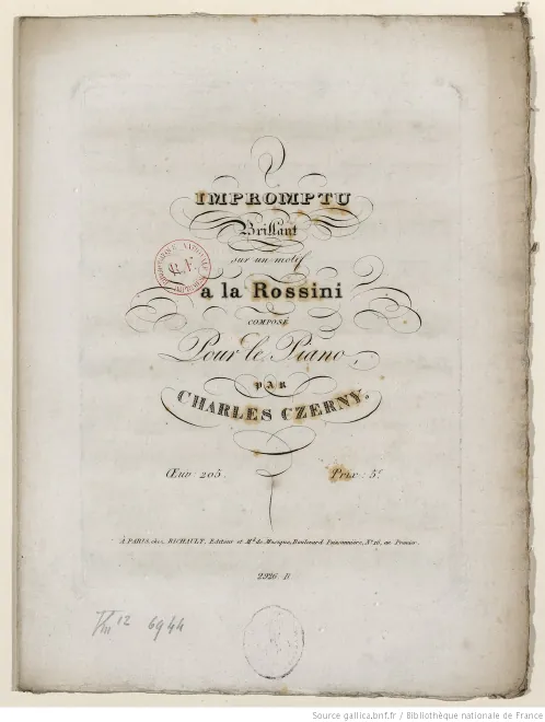 First page of Impromptu brillant sur un motif à la Rossini