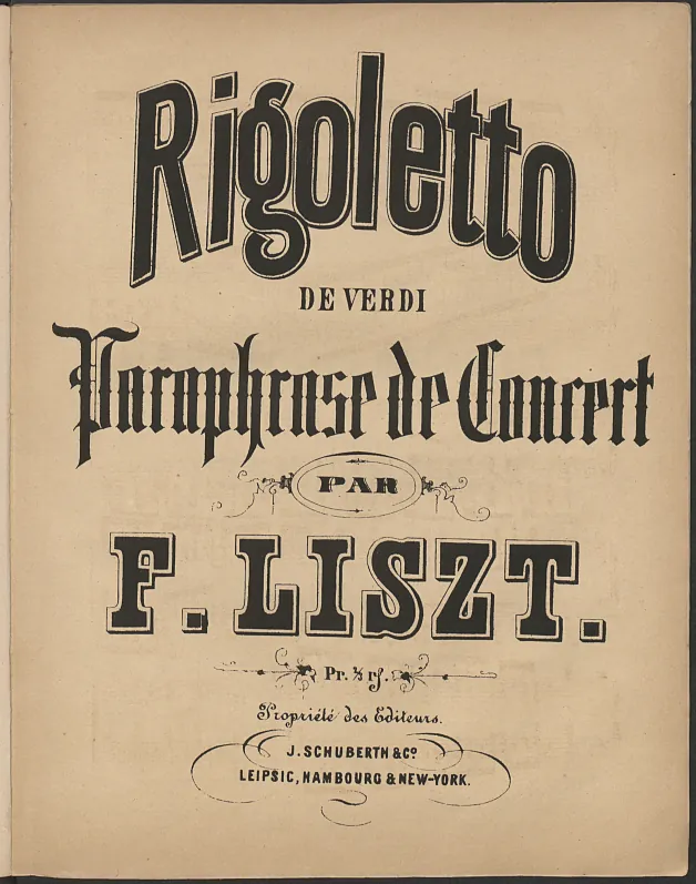 First page of Paraphrase de concert sur 'Rigoletto'