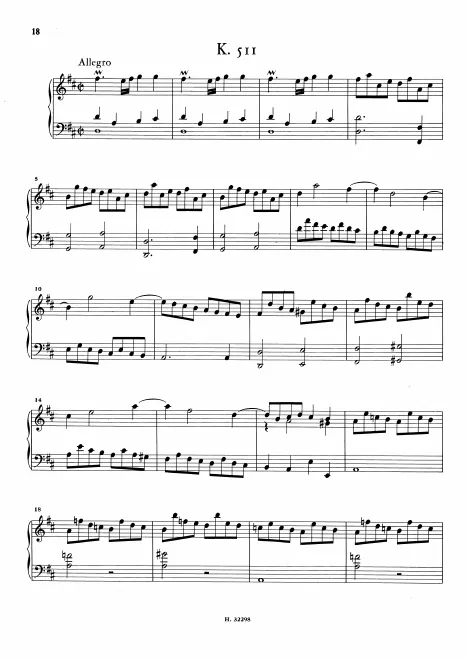 First page of Keyboard Sonata in D major
