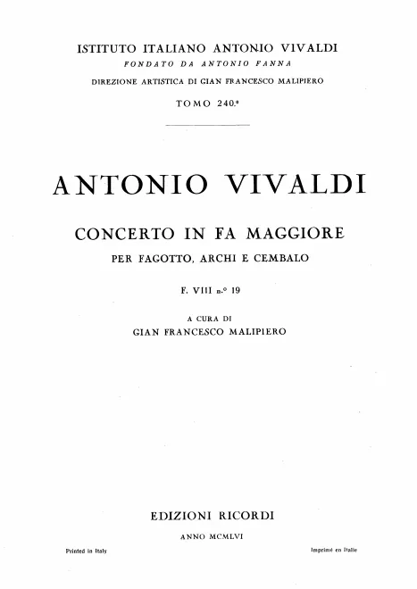 First page of Bassoon Concerto in F major
