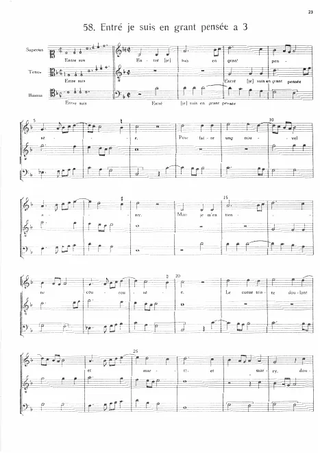First page of Entré je suis en grant pensée
