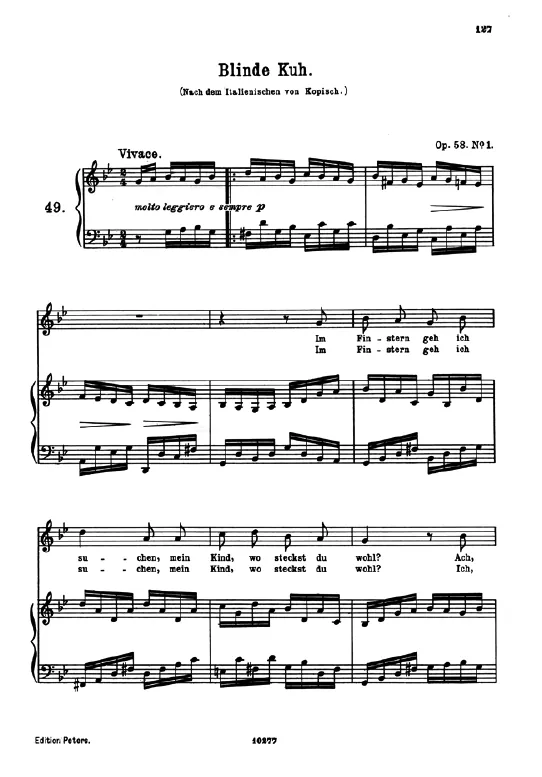 First page of 8 Lieder and Songs, Op.58
