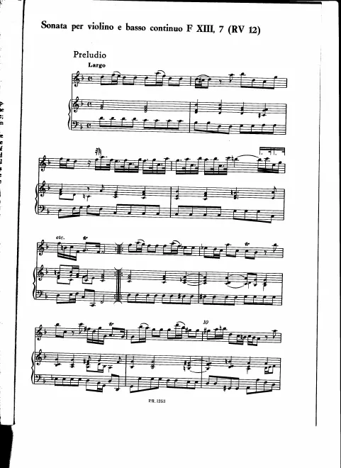 First page of Violin Sonata in D minor