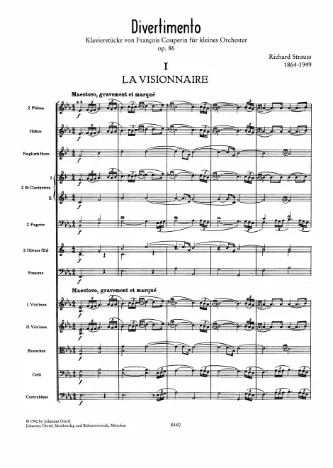 First page of Divertimento aus Klavierstücke von François Couperin