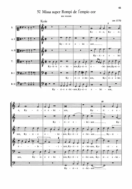 First page of Missa super Rompi de l'empio cor
