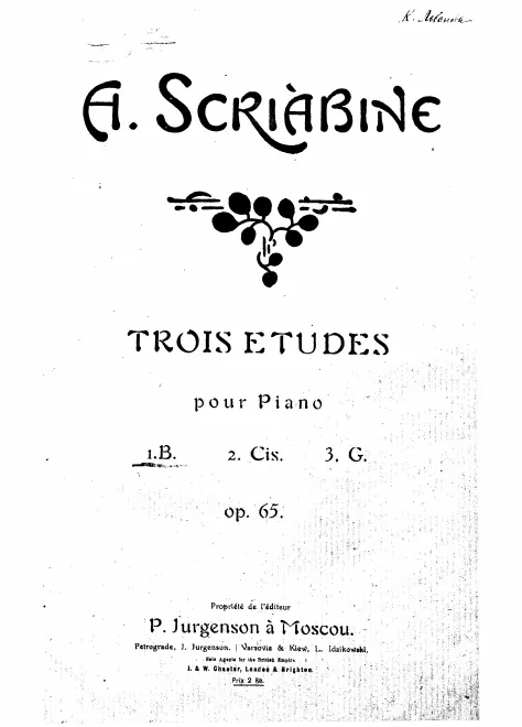 First page of 3 Etudes