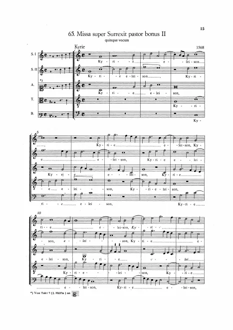 First page of Missa Surrexit pastor bonus II