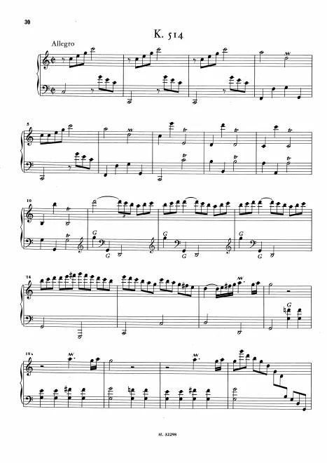First page of Keyboard Sonata in C major