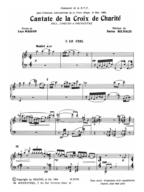 First page of Cantate de la Croix de Charité