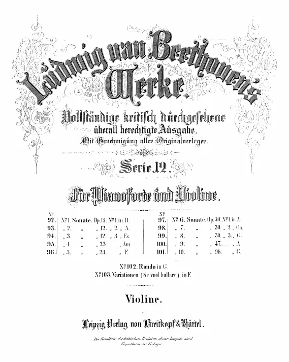 First page of Violin Sonata No.6 in A major