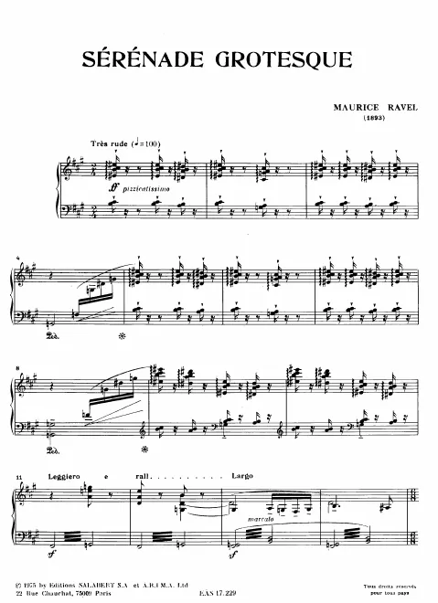 First page of Sérénade grotesque