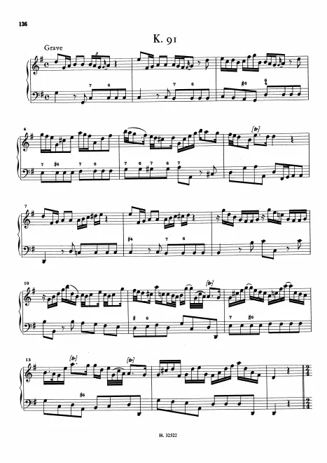 First page of Keyboard Sonata in G major