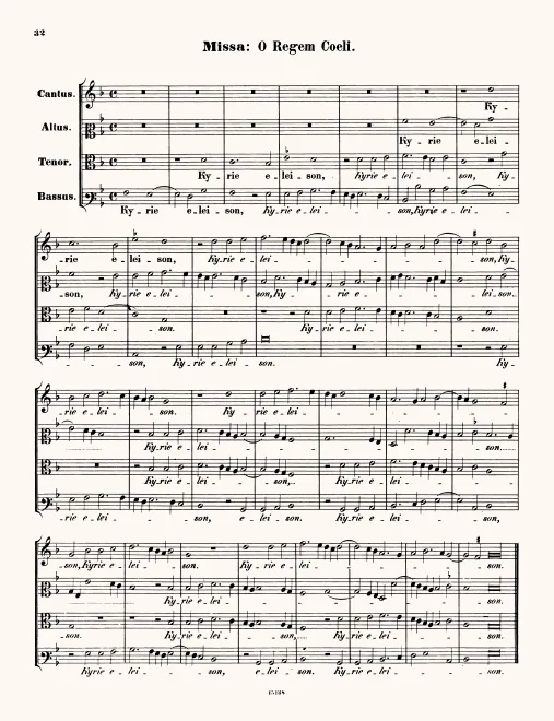 First page of Missa O regem coeli