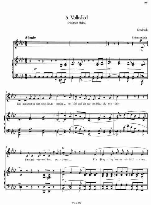 First page of Volkslied